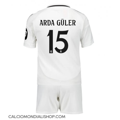 Maglie da calcio Real Madrid Arda Guler #15 Prima Maglia Bambino 2024-25 Manica Corta (+ Pantaloni corti)